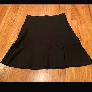 LOFT black flounce fit and flare skirt size S